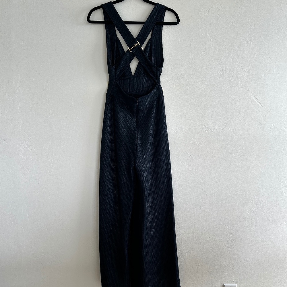 Free People Wide Leg Blue Jumpsuit in Blue - Picture 3 of 8